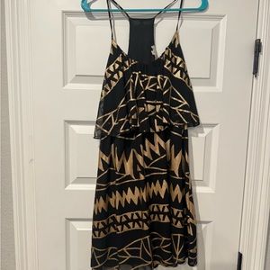 Gianni Bini Black & Gold Dress Size L